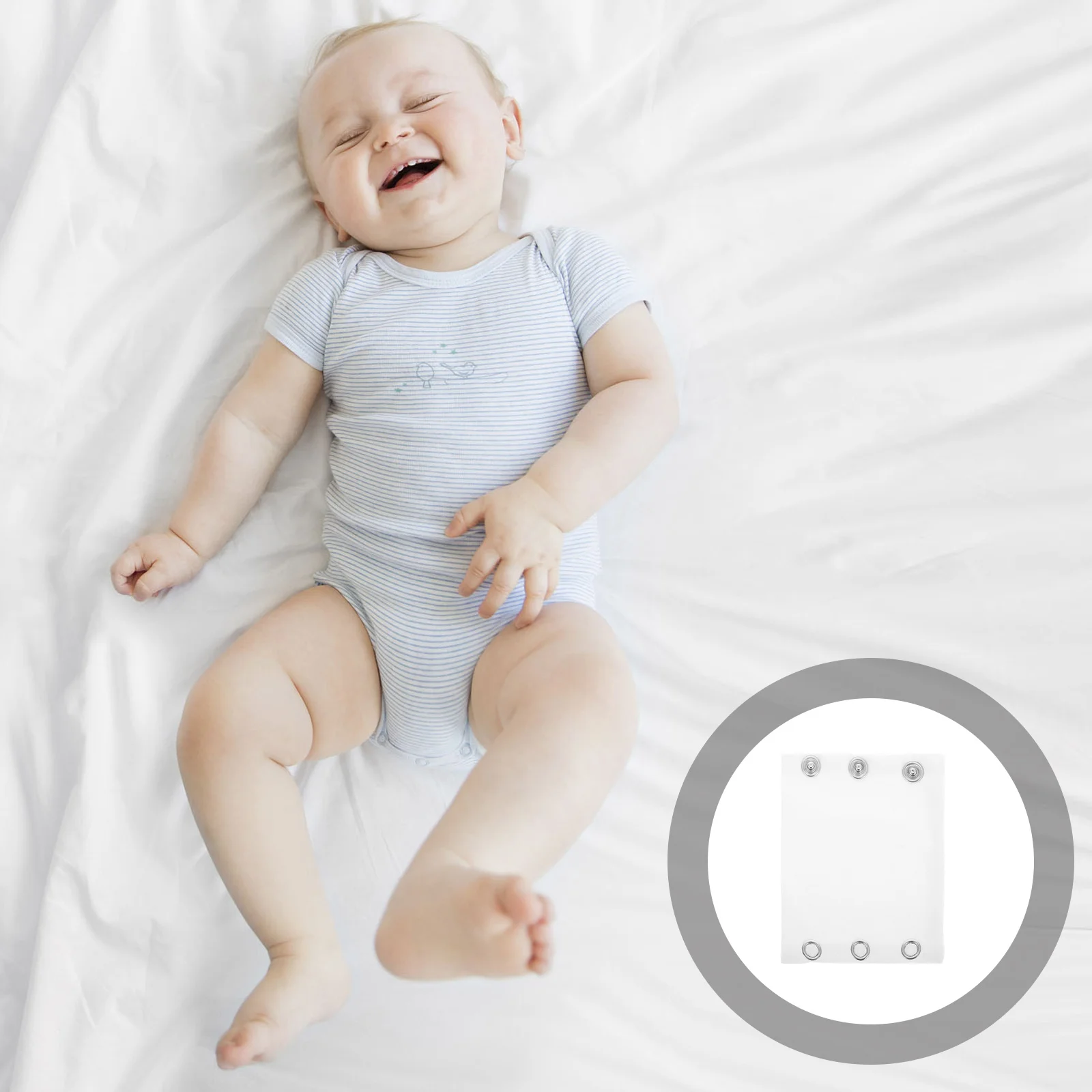 

1 Pair Baby Bodysuit Extender Double Layer Rectangle Jumpsuits Romper Snap Infant Toddler Boy Girl Soft Comfortable Sturdy