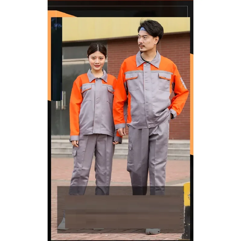 Work Clothing For Men women contrast color reflective Stripe safety worker Coveralls factory workshop uniforms durable Suit