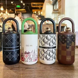 NEW 400ml Xiaoxiangfeng Thermos Stainless Steel Insulated Cup Handheld Straw Retro Cute High Appearance Water Bottle Gifts