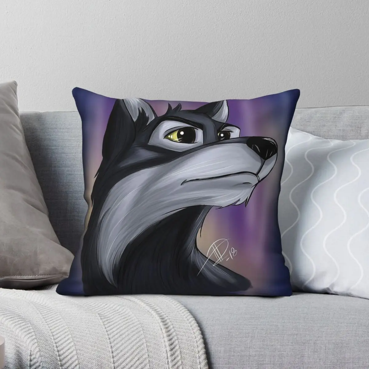 Balto Alaskan Husky Sled Square Pillowcase Polyester Linen Velvet Pattern Zip Decor Pillow Case Bed Cushion Cover 45x45