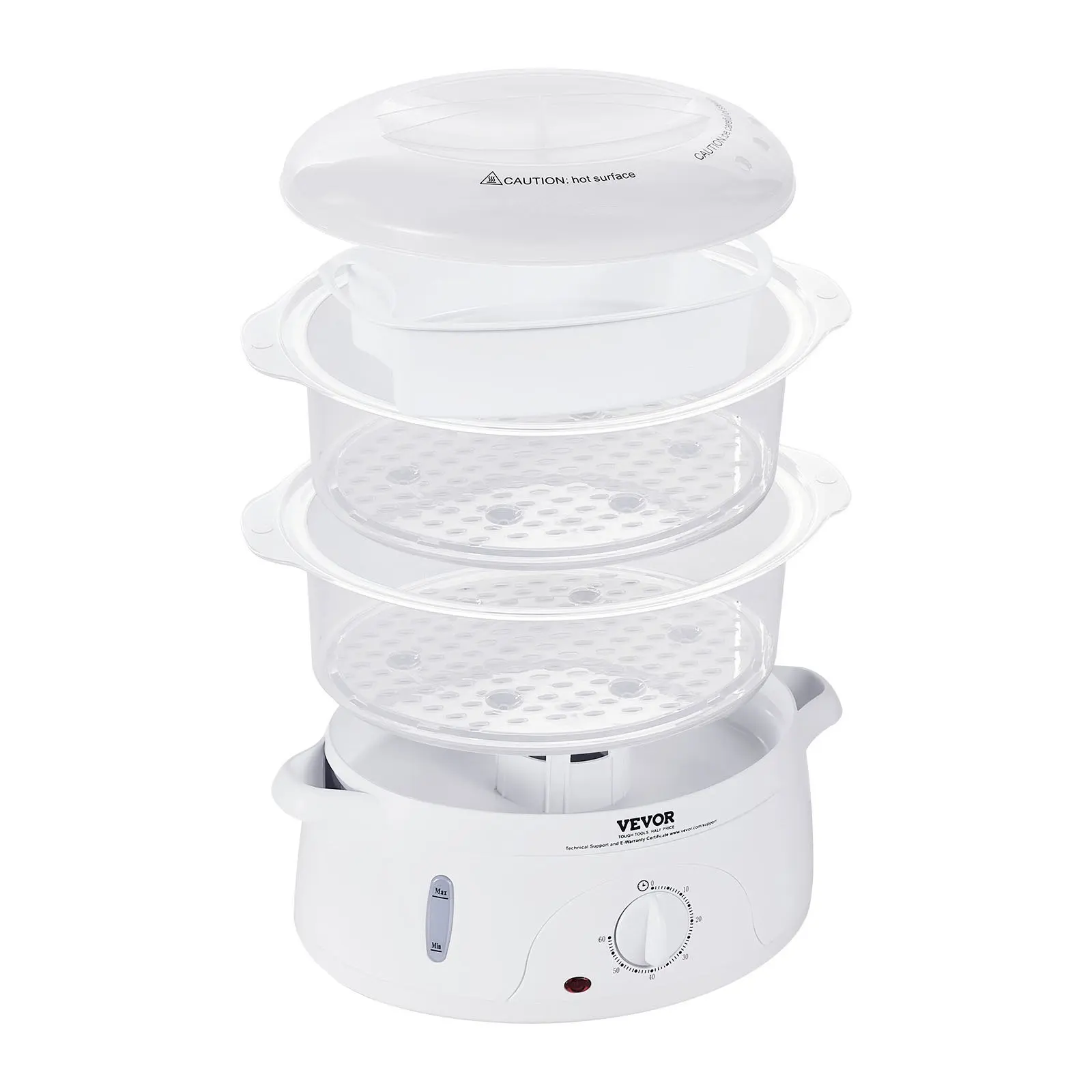 Electric Food Steamer, 7.4Qt/7L Electric Vegetable Steamer with 2-Tier Stackable Trays, 800W Food-Grade Food Steamer