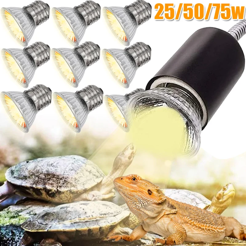 1/5pcs Reptile Lamps Pet Growth Heat Lamp Bulb Turtle Basking UV Light Bulbs Amphibians Lizards  Lighting Temperature Controller