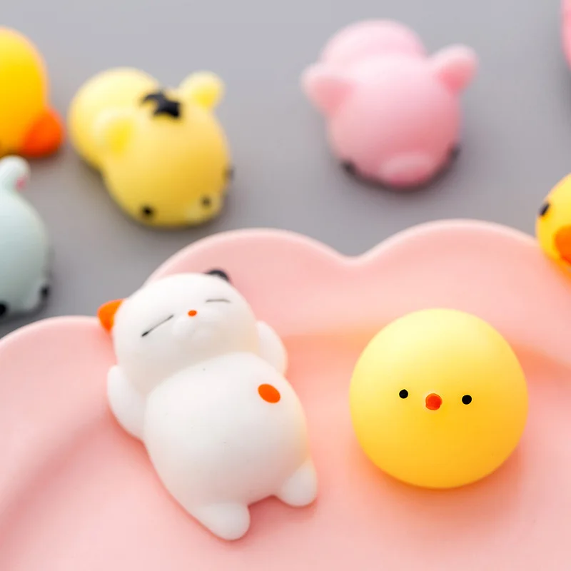 10PCS Kawaii Squishy Animal Toy Pack Squeeze Soft Dolls Antistress Figure Relief Stress For Children Adults Anxiety Toy