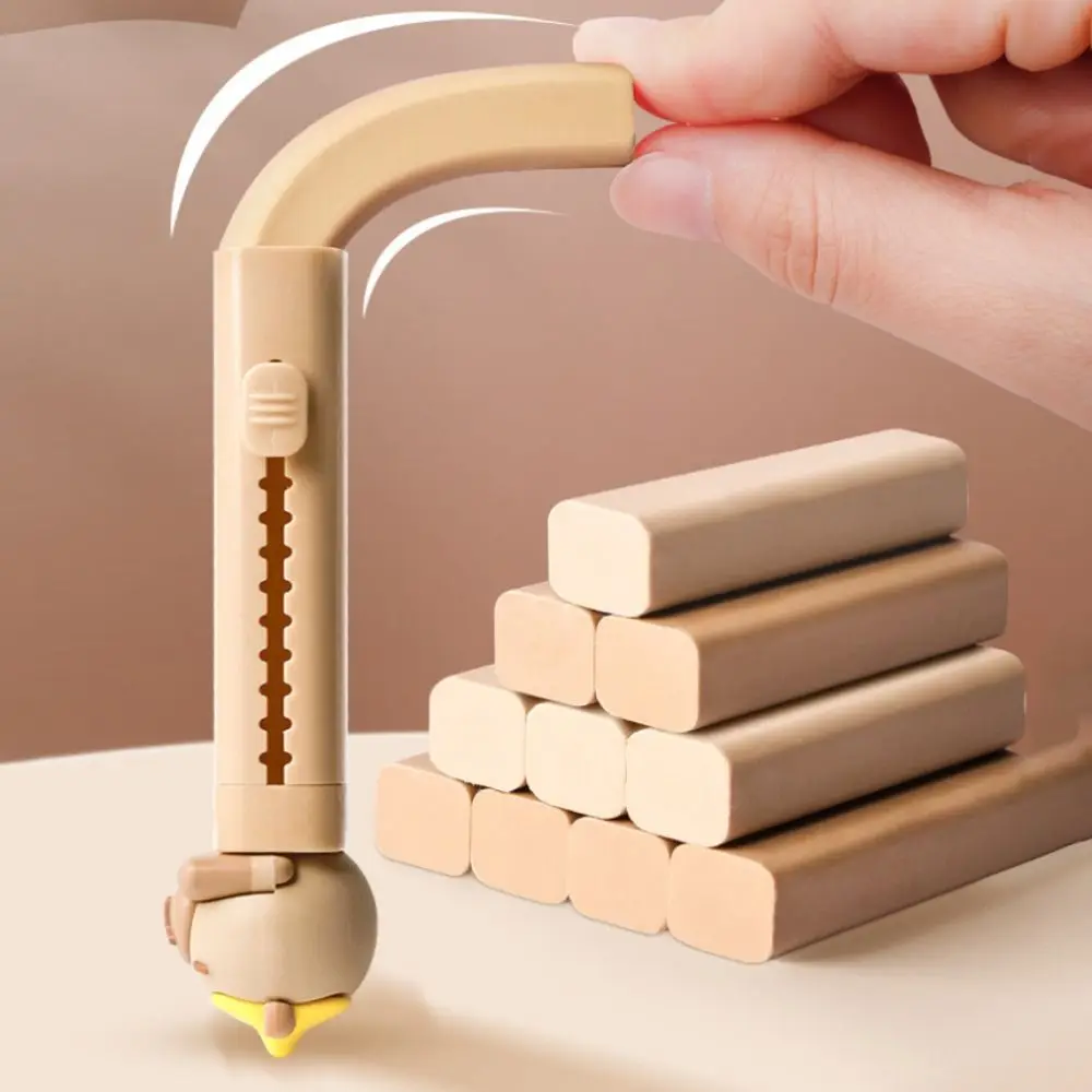 New Capybara Rubber Eraser Push-pull Design Replaceable Core Silicone Eraser Gift Cartoon Pen Type Eraser School Supplies