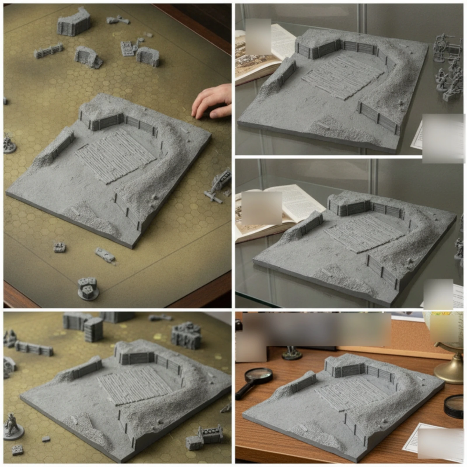Wooden Floor Section Artillery Position Diorama 1/35 Scale WWII Foxhole Base Textured Terrain Platform