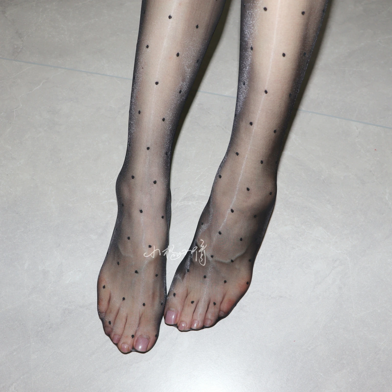 Aurora series polka dot socks, lace integrated, oily and sexy suspender stockings, silky and glossy thin stockings