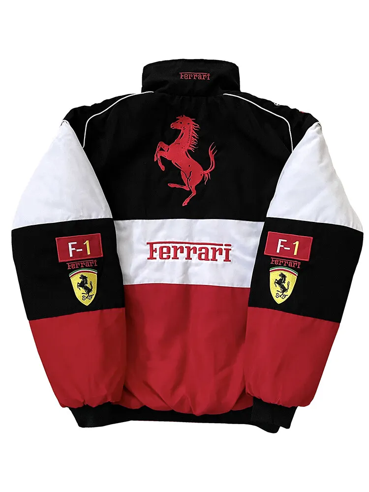 2022 Jacket Ferrari Red Black Embroidery Exclusive F1 Team Racing