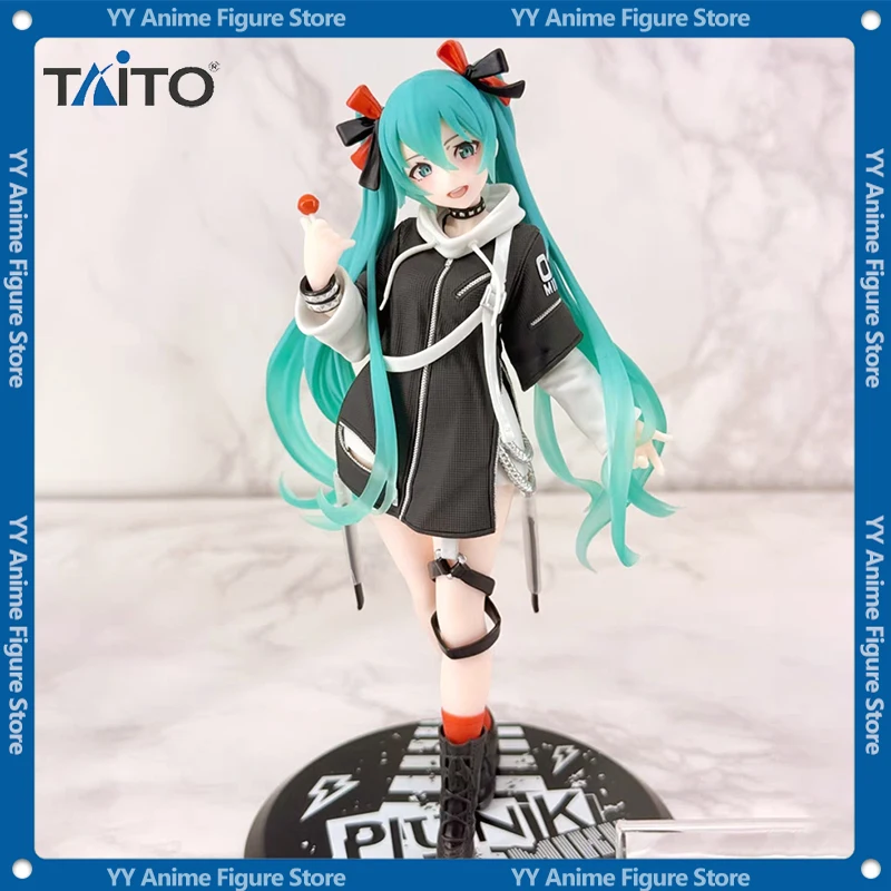 Original Taito Hatsune Miku Figure Fashion Anime Punk Future Vocaloid Miku Collection Desktop Decor Model Toys Christmas Gift