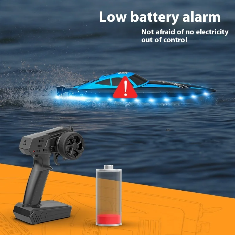 ของเล่นน้ําควบคุมระยะไกลกลับอัตโนมัติเรือแข่งขันพร้อมไฟ LED ความเร็วสูงไฟฟ้ารีโมทคอนโทรล Speedboat รุ่น