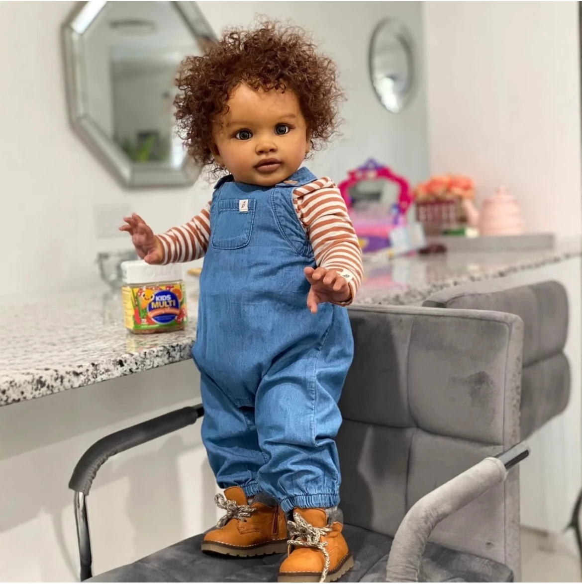 26-calowa realistyczna lalka Reborn - Realistyczna noworodka Pippa z teksturą skóry 3D, wciętymi włosami i widocznymi żyłkami, kolekcjonerski prezent artystyczny