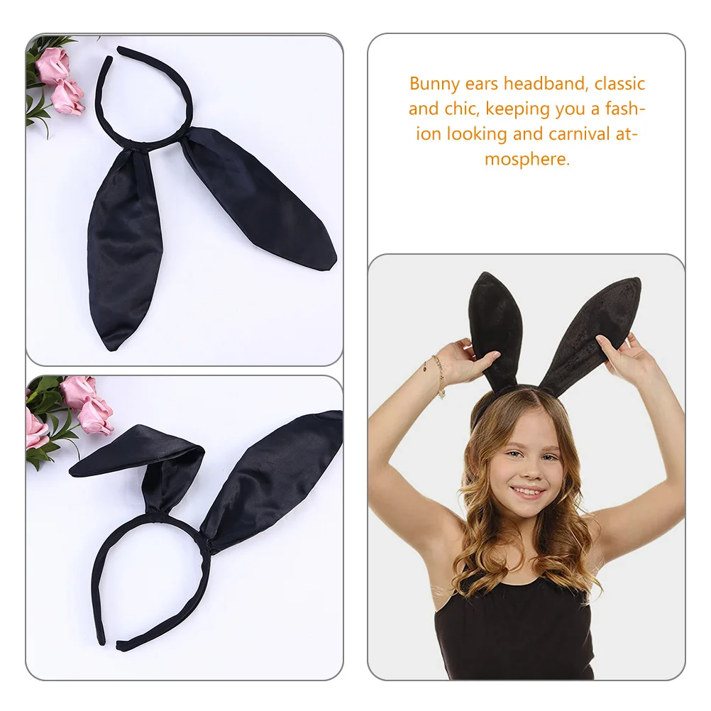 

2pcs Ears Headband For Women Party Accessory Christmas Carnival Cosplay Wear Light Fashionable Rabbit Ear