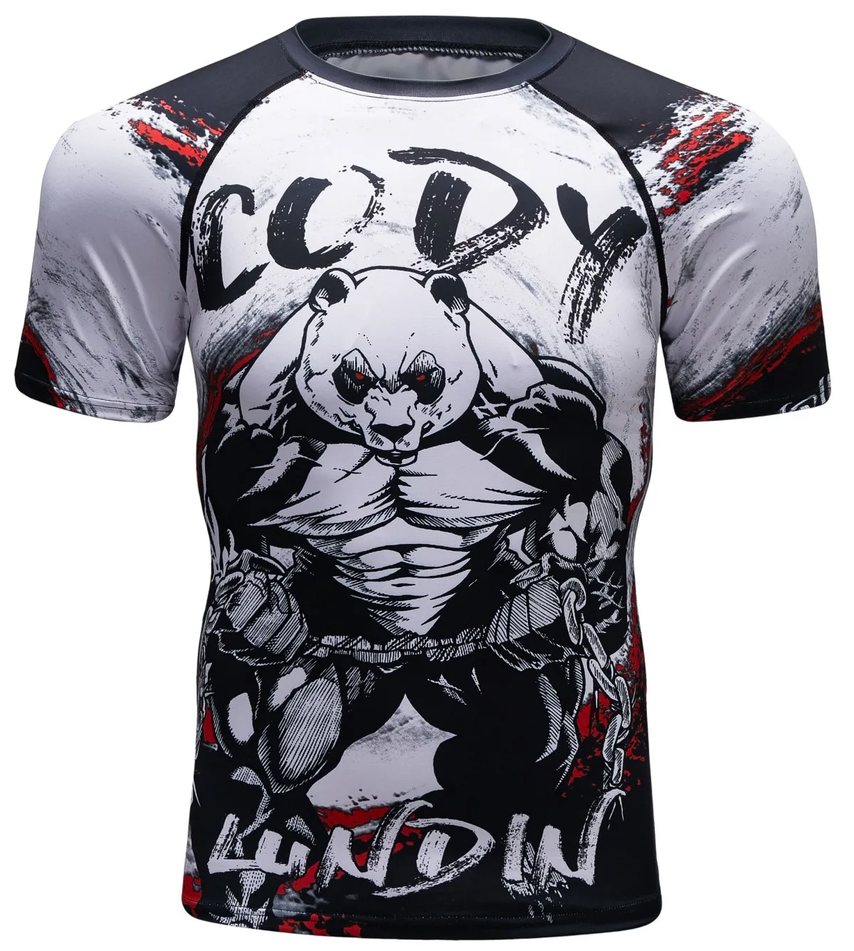 

Men's Compression Shirts Short Sleeve Printing Dry Fit T Shirt Fitness Running Athletic Workout Sports Baselayer Tee (1343)