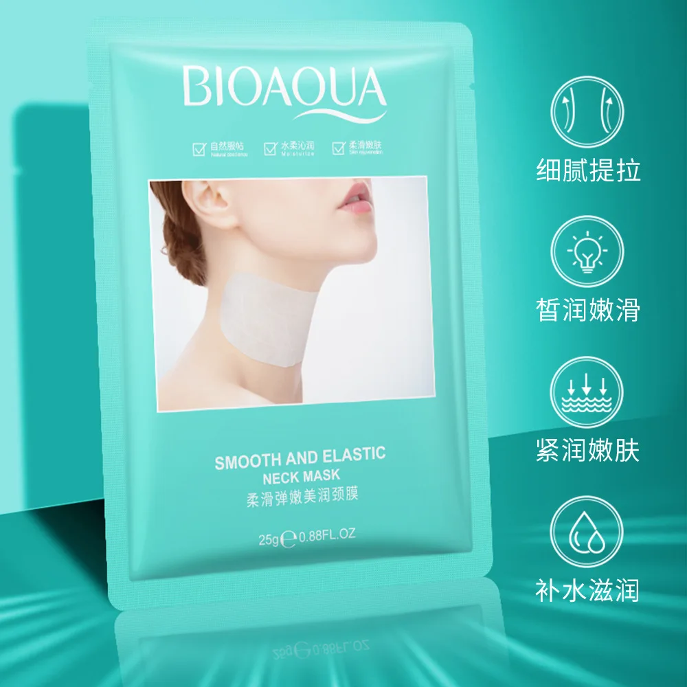 Bioaqua 10pcs Collagen Neck Mask Firming Nourishing Brightening Neck skincare Mask Beauty Moisturizing Neck Skin Care