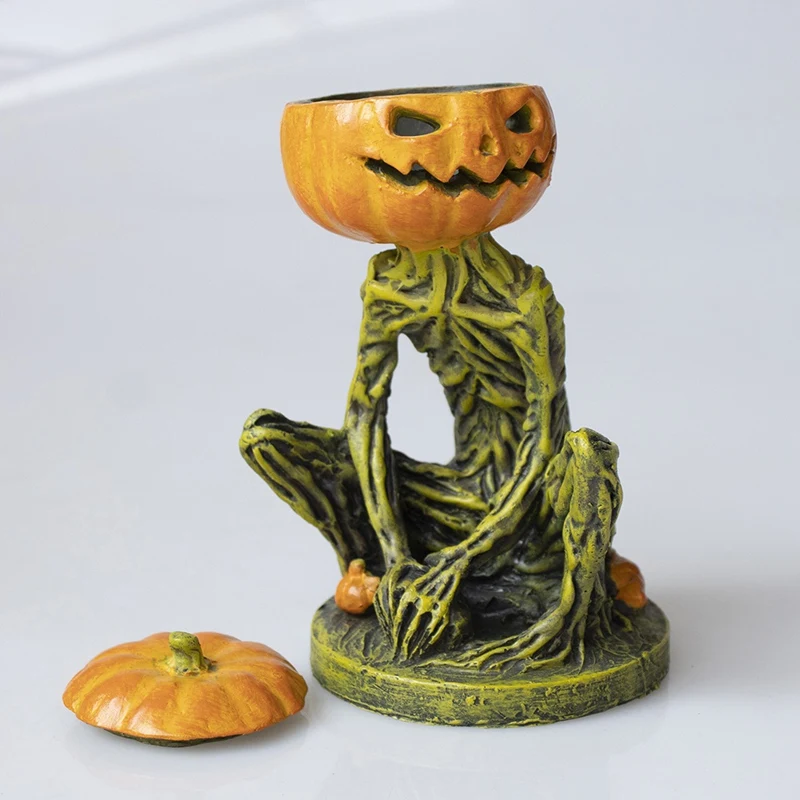 

Pumpkin Candlestick Holder Scary Pumpkin Lantern Candlestick Ornaments Versatile Tealight Candle Holders Home Decor-A03I