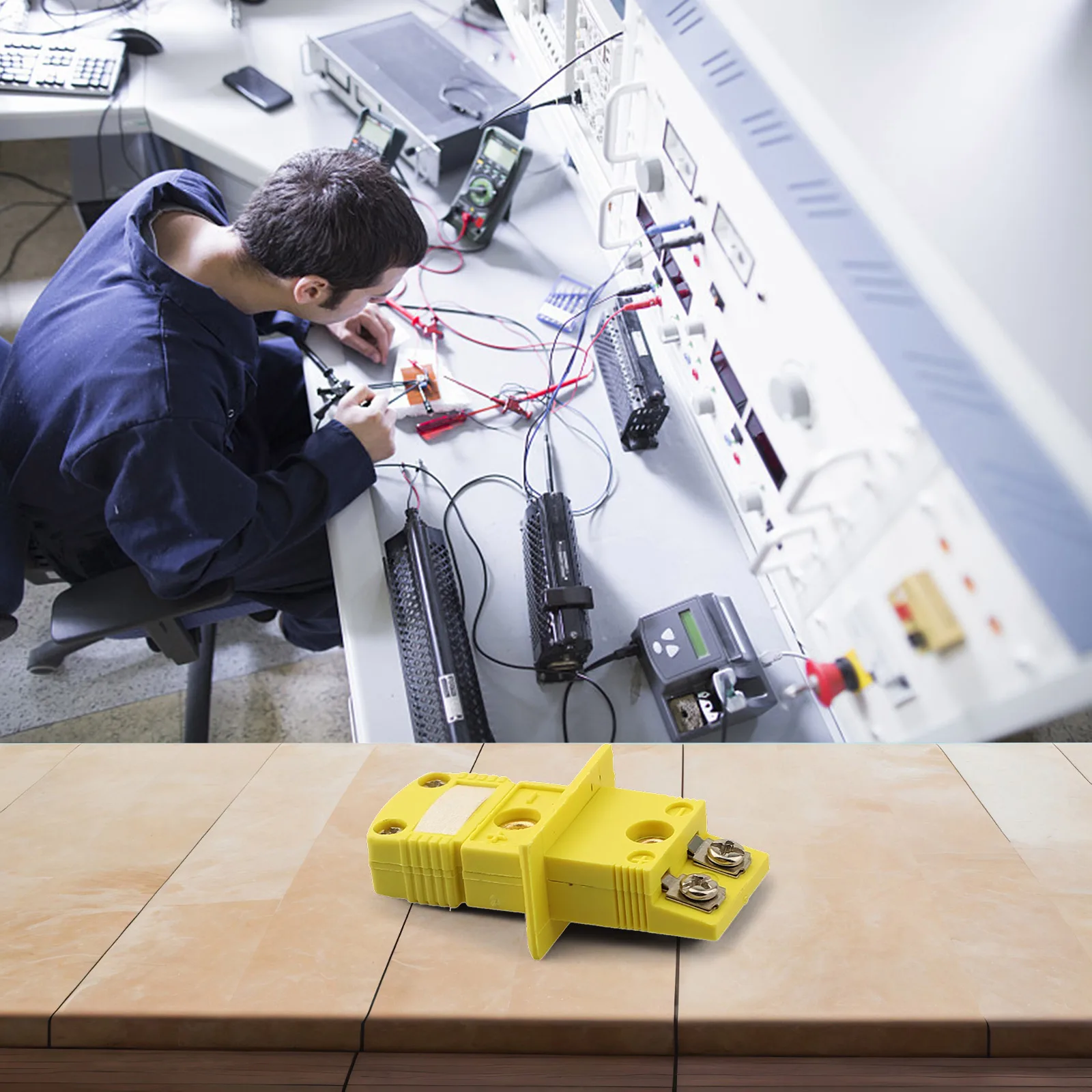 Temperature Testing Equipment 3.1 * 1.5cm High Reliability Quality Control Standards Connector For K Type Thermocouple