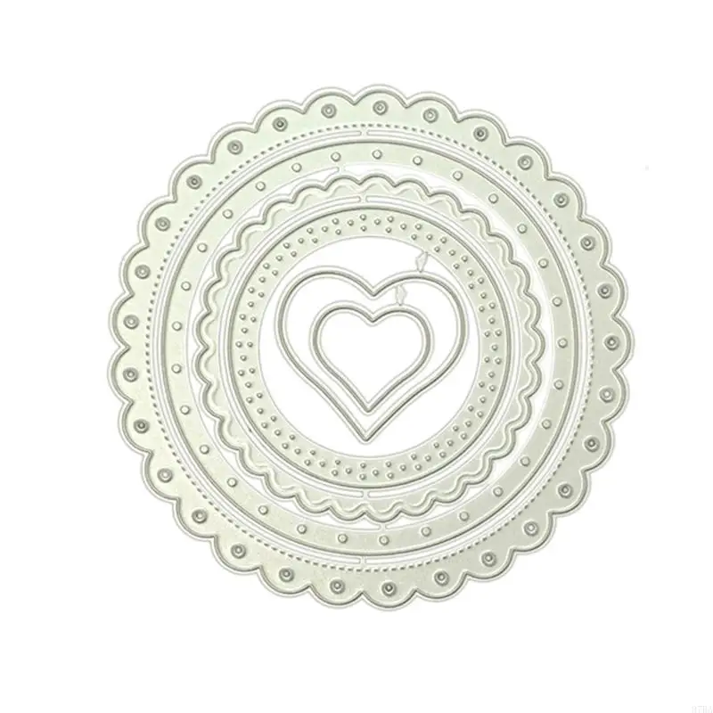 

97BA Handmade DIY Die Cut for Card Making Frame Heart Round Cutting Die Stencil Template Embossing for Scrapbooking Crafts