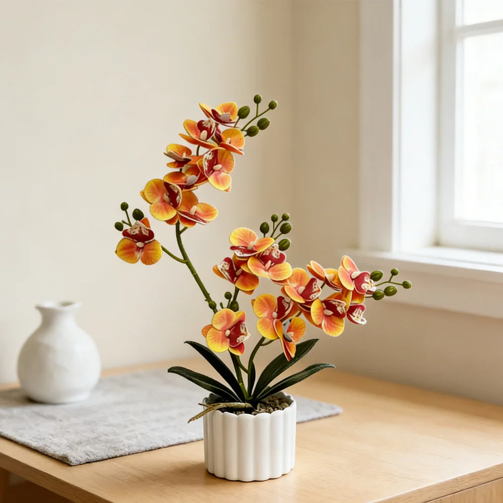 Home Decor Office Decor Artificial for orchid Artificial for orchid Decoration Phalaenopsis Plant Realistic Appearance