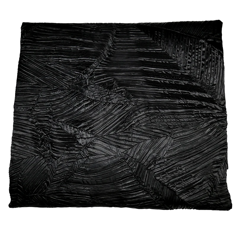 Black Composite Handmade Textured Fabric for Spring and Autumn Tops Jackets Skirts Clothing Fashion Designer Fabrics