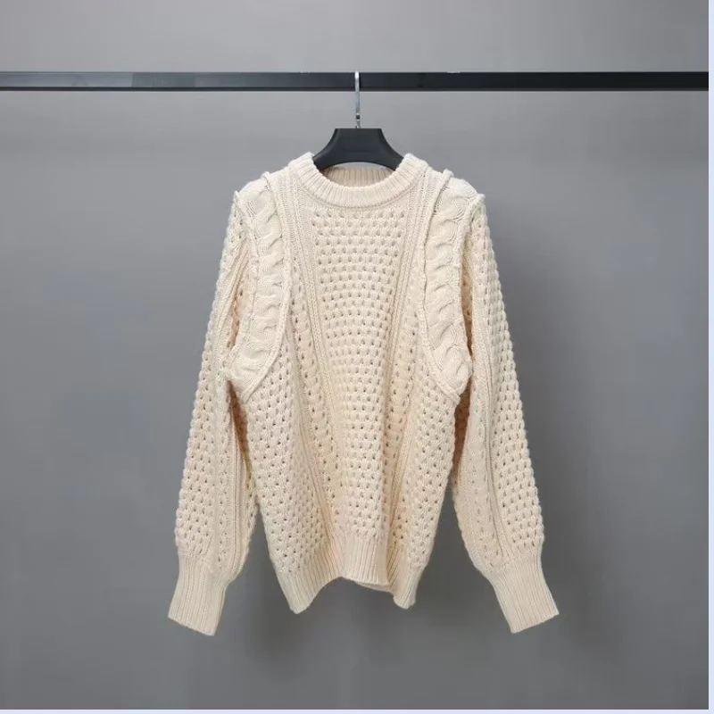 24 year autumn and winter Japanese new round neck thick warm loose pullover knitted sweater for women