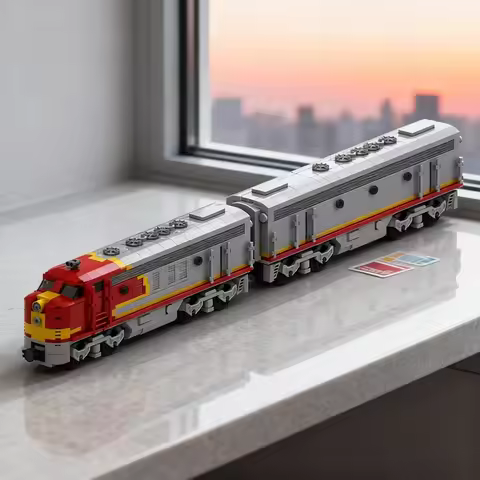 1181pcs MOC Santa Fe EMD Trained Model Building blocks Assemble toys creative idea Education Christmas gifts Brick Kids Birthday