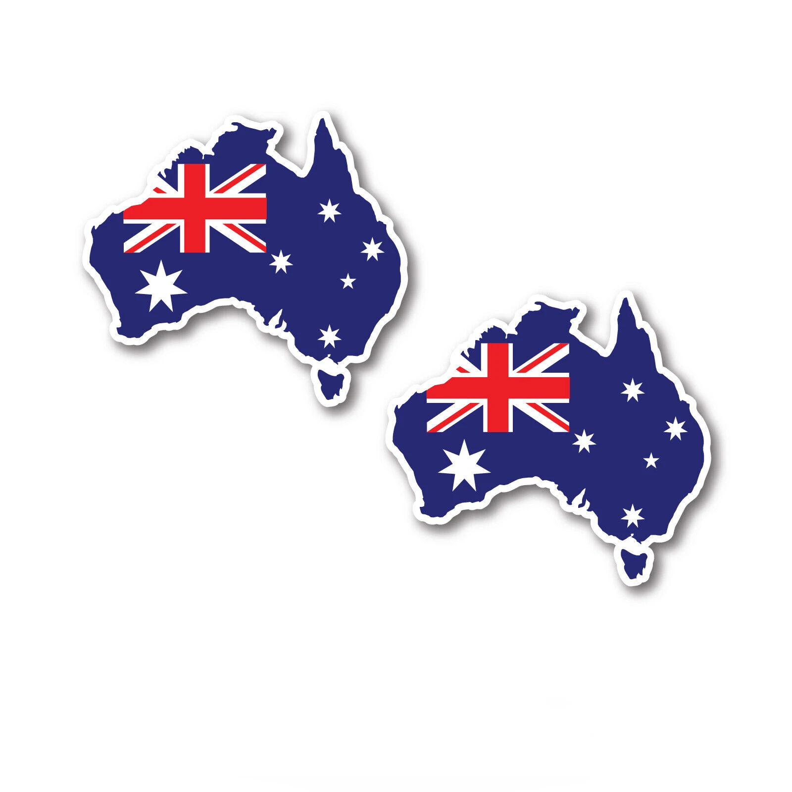 

Popular Aussie Flag Map Sticker Twin Pack Quality Waterproof Reflective Sunscreen Water/fade Proof Australia Car Accessories