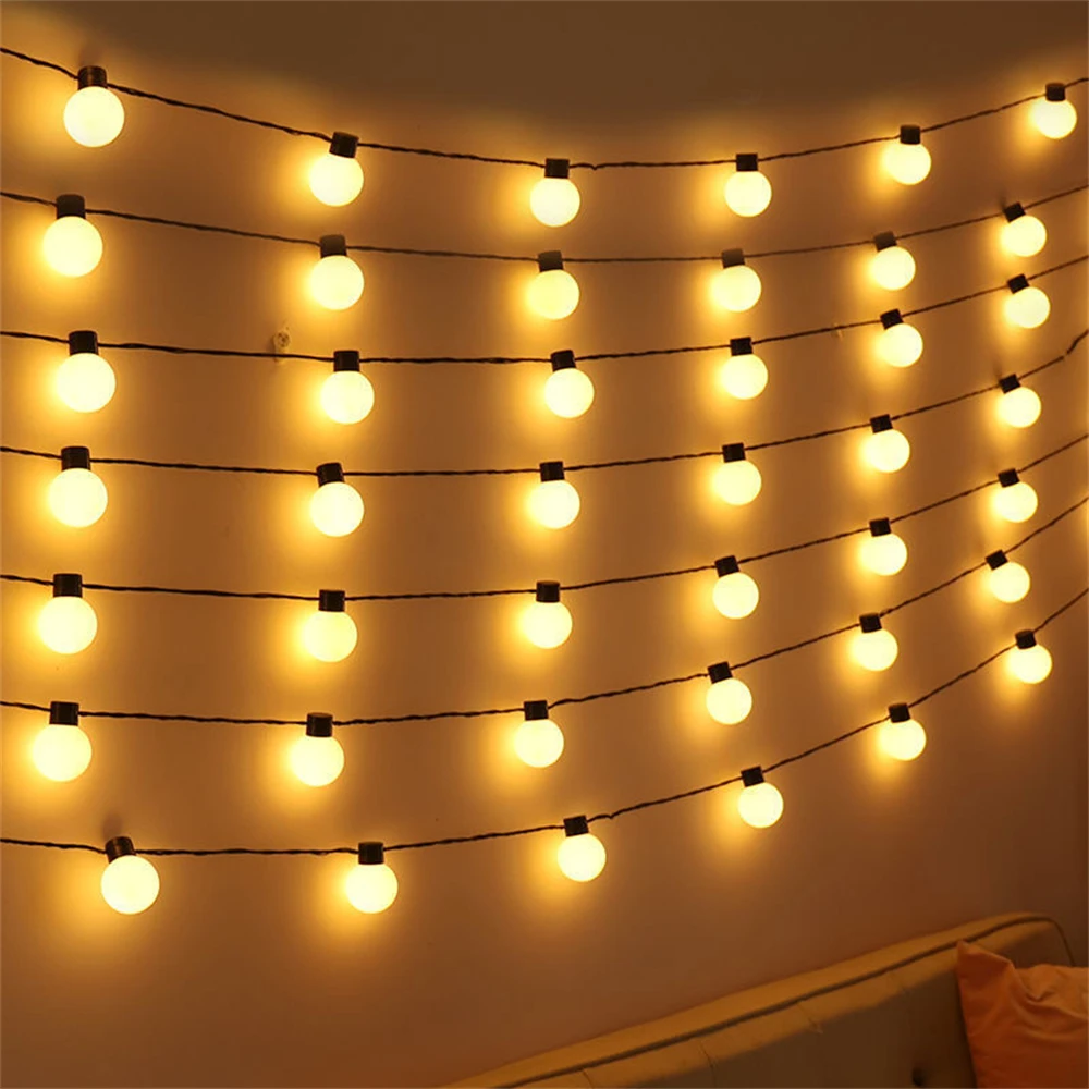 5M 20leds Fairy Bulb Lights String Outdoor Patio Decoration Garland Lights for Valentine Wedding Home Party Room Garden Decor