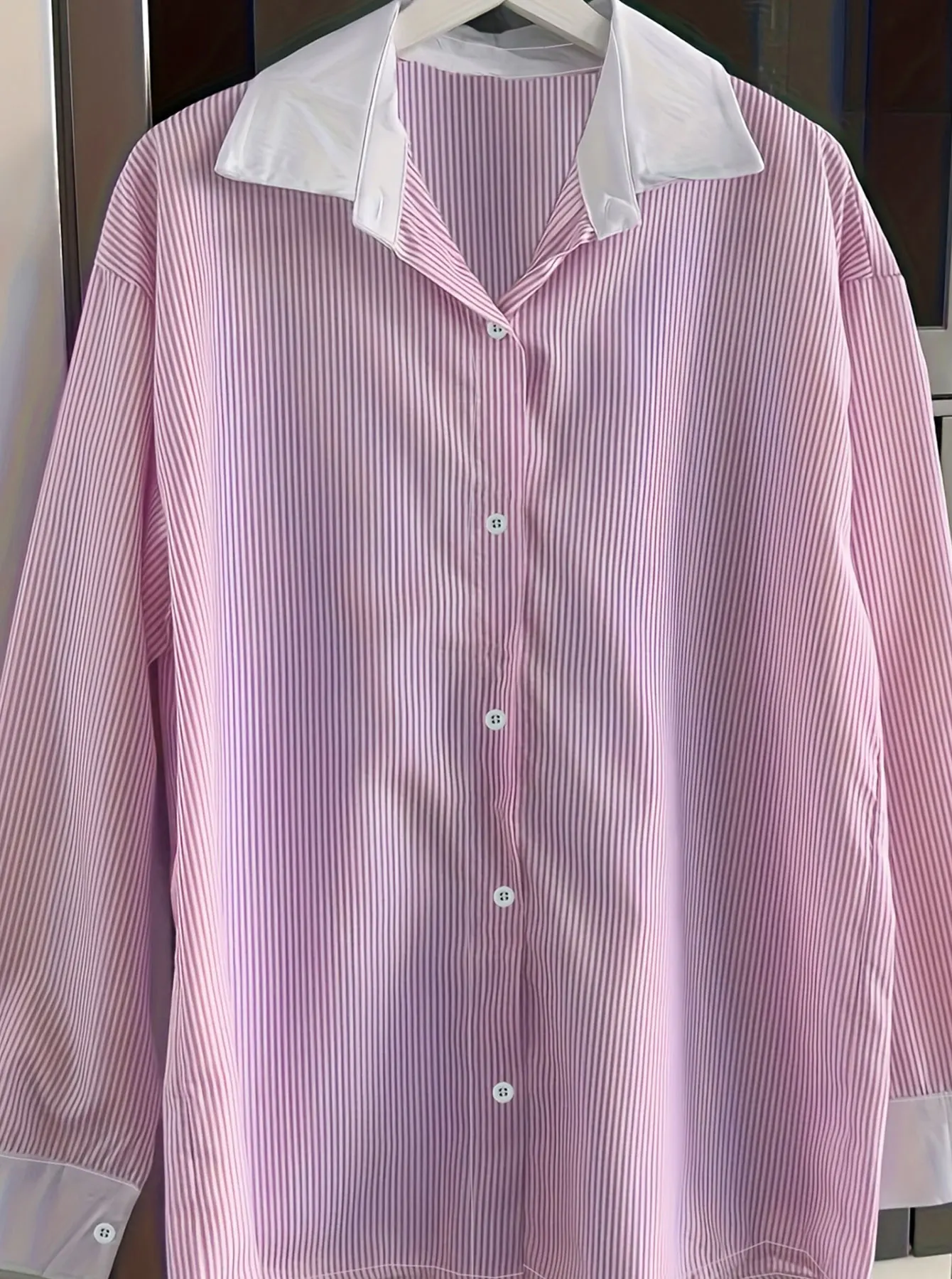 Camisa rosa de talla grande para mujer, camisa elegante y elegante de verano, camisa informal a la moda para mujer, rosa