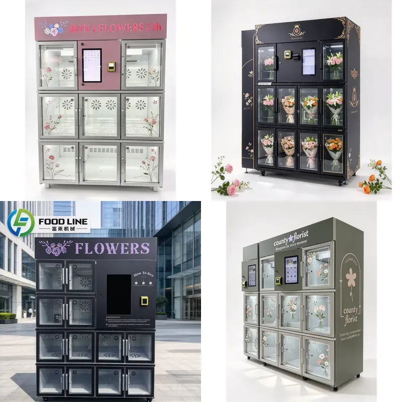 Smart Fresh Flower Locker Vending Machine 24/7 Self Service Bouquet Vending Kiosk for Station Plaza