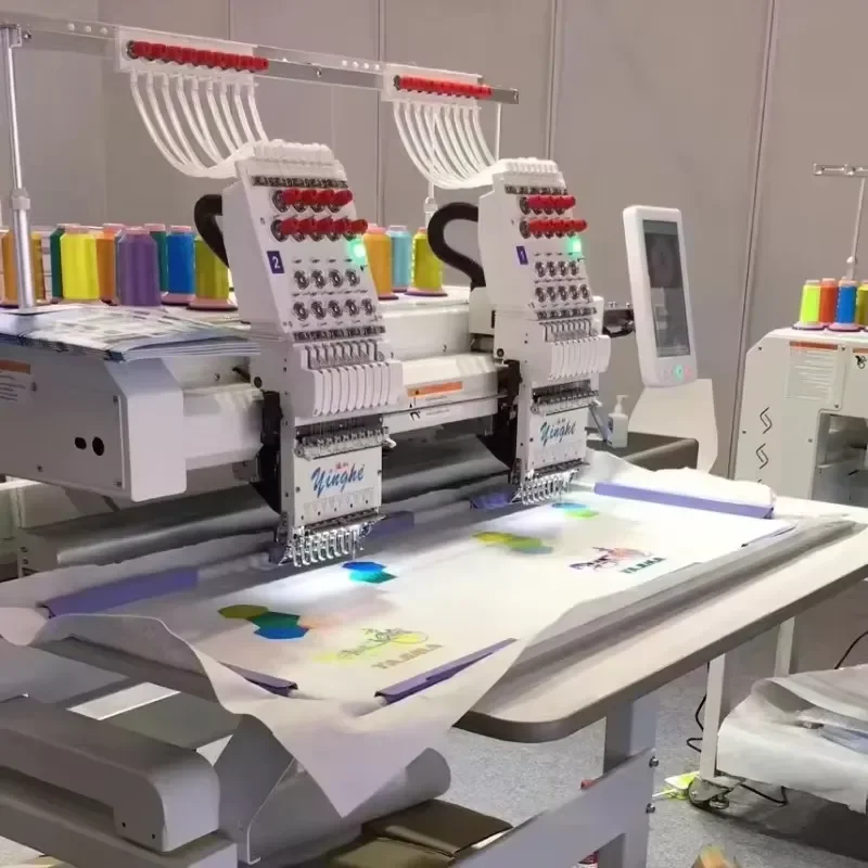 Yinghe 9 Needles One Head Two Head High Speed Computerized Embroidery Machine for Factory Use