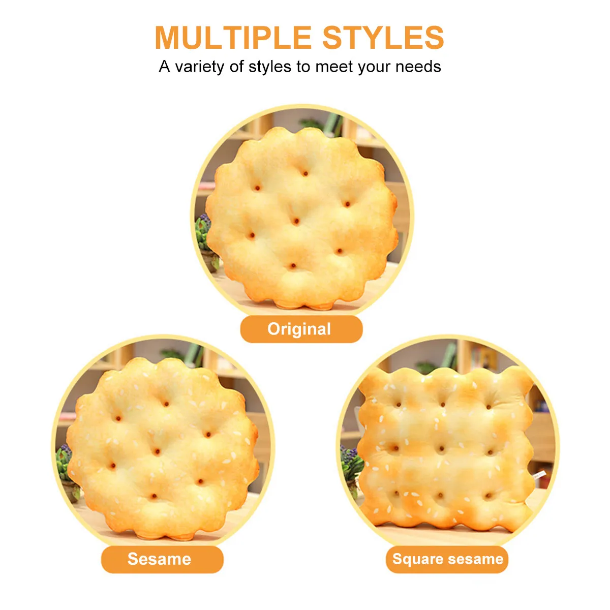 

Biscuit Shaped Hugging Pillow Soft Cotton Cushion for Stress Relief Home Decor Creative Bolster Comfortable