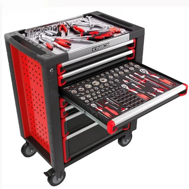Kinbox 455 Pcs Tool Sets with 7-Drawer Rolling Box Tool Chest & EVA Shadow Foam Organizers