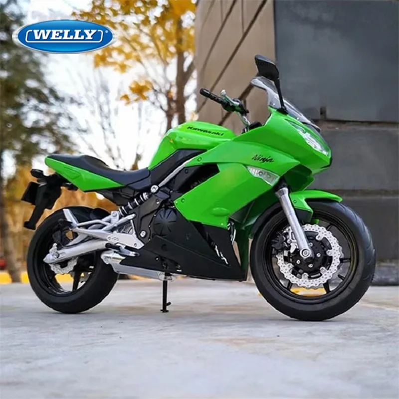 

WELLY 1:10 Kawasaki Ninja 650R, модель спортивного мотоцикла из сплава, литая под давлением уличная модель мотоцикла повышенной проходимости, имитация подарков для детей