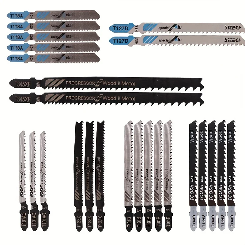 25 قطعة من شفرات الصور المقطوعة HCS - مجموعة قطع الخشب/البلاستيك/المعادن العالمية - تناسب معظم المنشارات لقطع الدقة السريعة