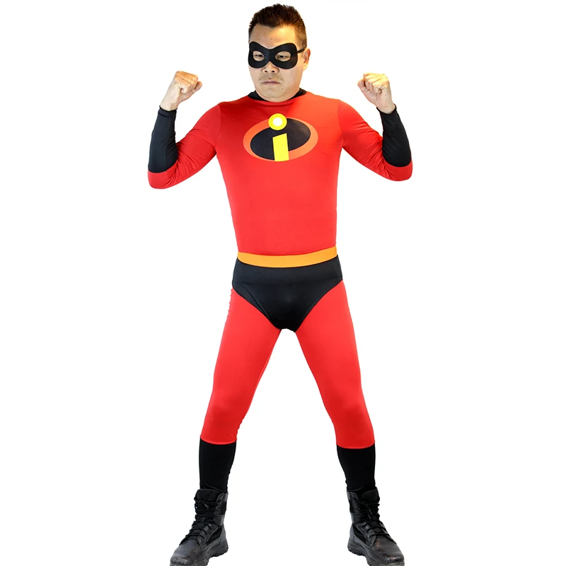 

Fancy Dress Superhero Bob Halloween Costume Mr. I 2 jumpsuit Costume adult mens Cosplay