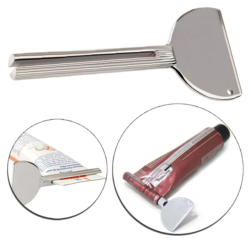 Stainless Steel Paste Squeezer Anti-fall Simple And Practical Stainless Steel Washbasin/surrounding Handle Squeezer 120g