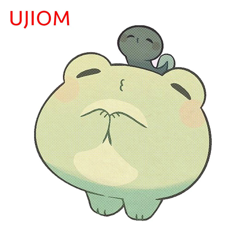 UJIOM 13cm X 11.8cm Original Lovely Forg with Sanke Wall Stickers Warm Children Room Decal Creative Chibi Kitchen Cupboard Decor