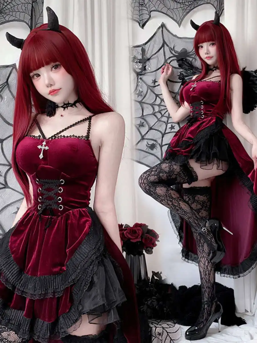 

Готический костюм на Хэллоуин для женщин: фрак-костюм невесты, сценический наряд из полиэстера