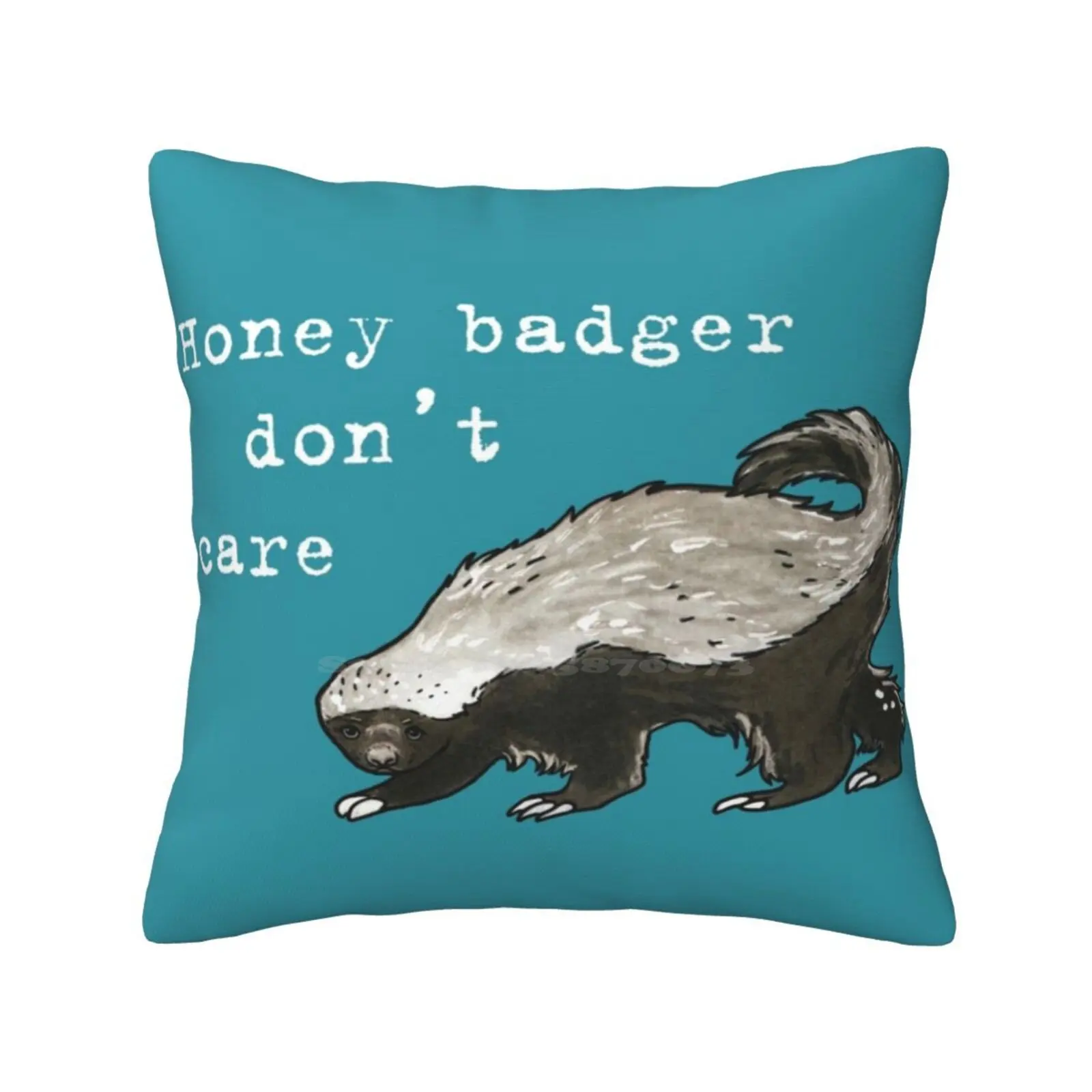 Honey Badger Dont Care-Animal Series Bedroom Office Hug Pillowcase Honey Badger Dont Care Africa Fierce Fearless Meme Black And