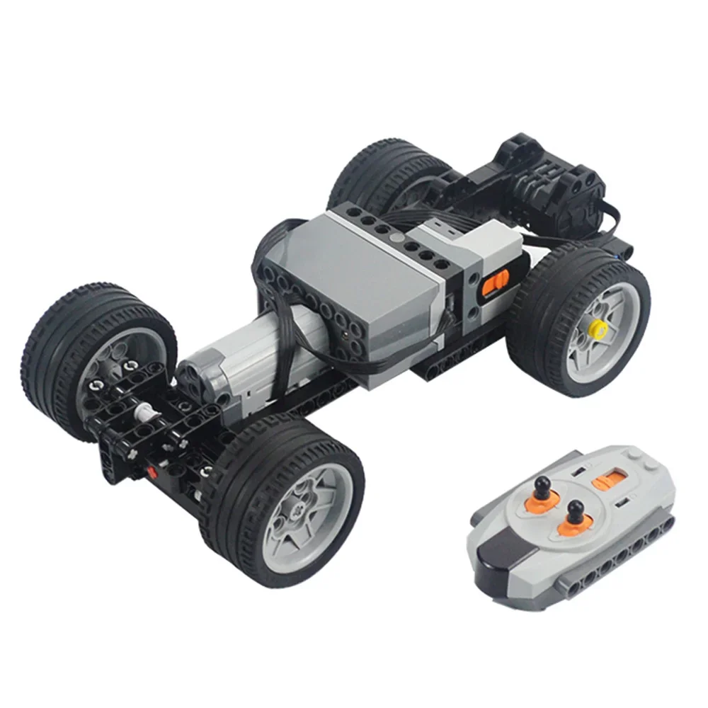 MOC Technical RC Car Motors Building Block Differential Suspension System Monster Motor  Four Wheel Car Bricks Educational Toys