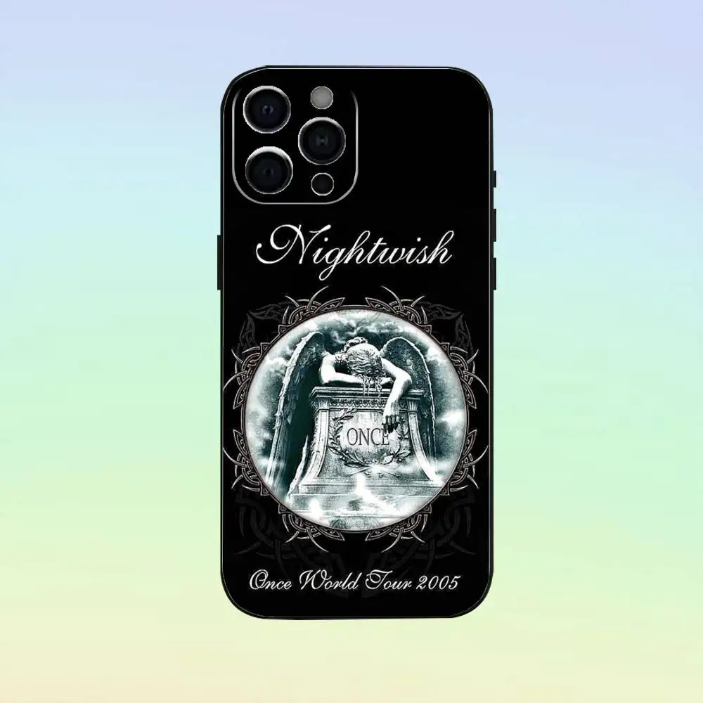 Etui na telefon Rock Band N-Nightwish Lanternlight, silikonowe, miękkie, na iPhone 17 16 15 14 13 12 11, czarne, miękkie etui silikonowe