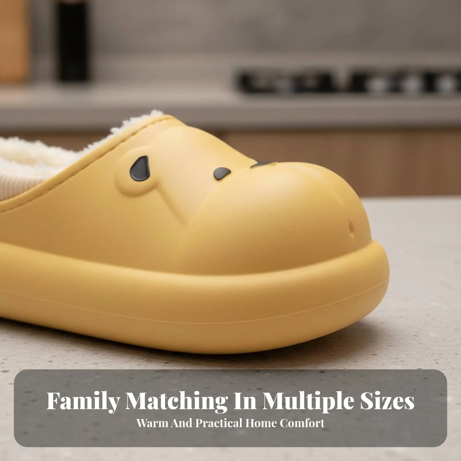 

Мультяшные водонепроницаемые домашние тапочки Teddy, зимние теплые, нескользящие, для родителей и детей, с закрытой пяткой для дома