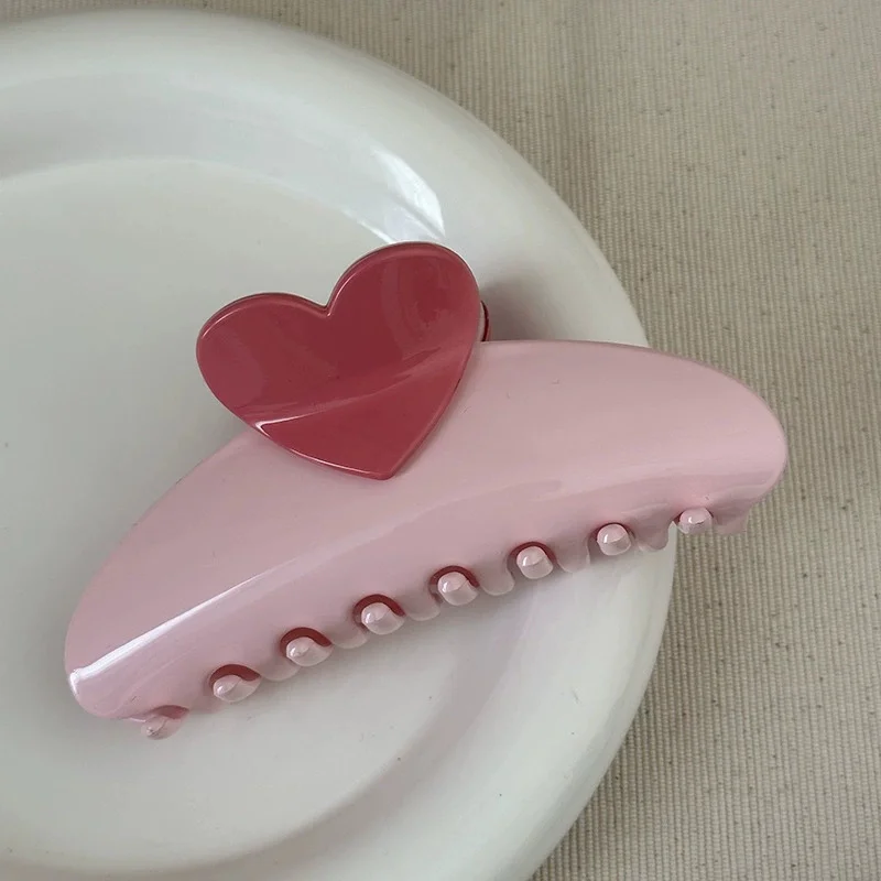 1 Stück Liebe Haarspange Dopaminfarben Serie Hai Clip für Frauen Kopfbedeckung Mode Haarklammern Hochsteckfrisur Haarnadel Geeignet für den täglichen Gebrauch – Detail 4