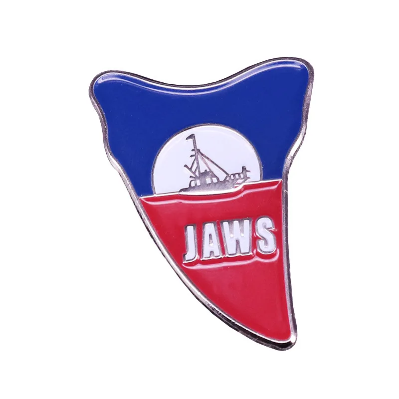 Steven Spielberg Film Jaws The Great Shark Enamel Pin Lapel Pin for Clothes Brooches on Backpack Briefcase Badge Jewelry