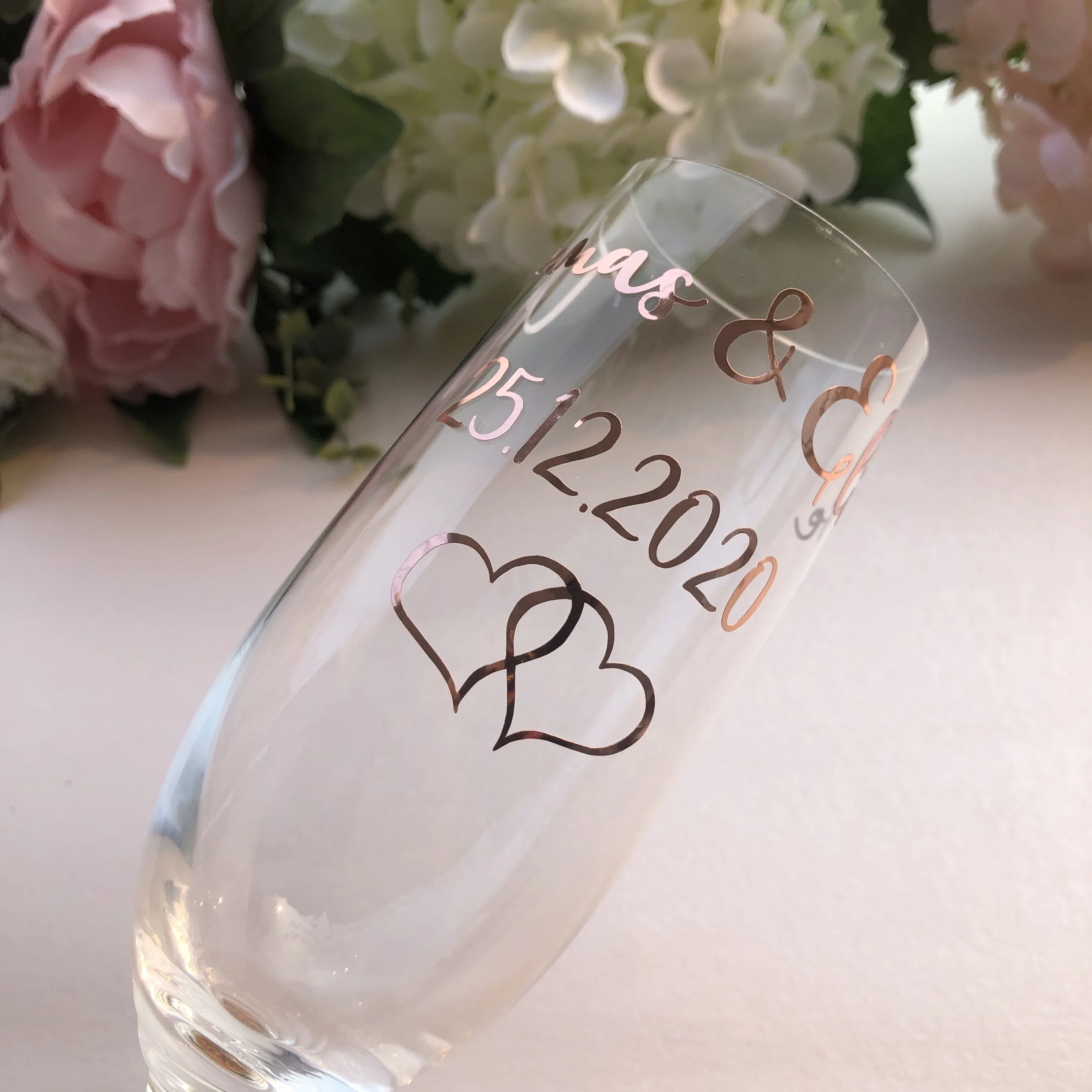 Personalized Decal Label for Wedding Party champagne flutes glasses wine glasses Stickers