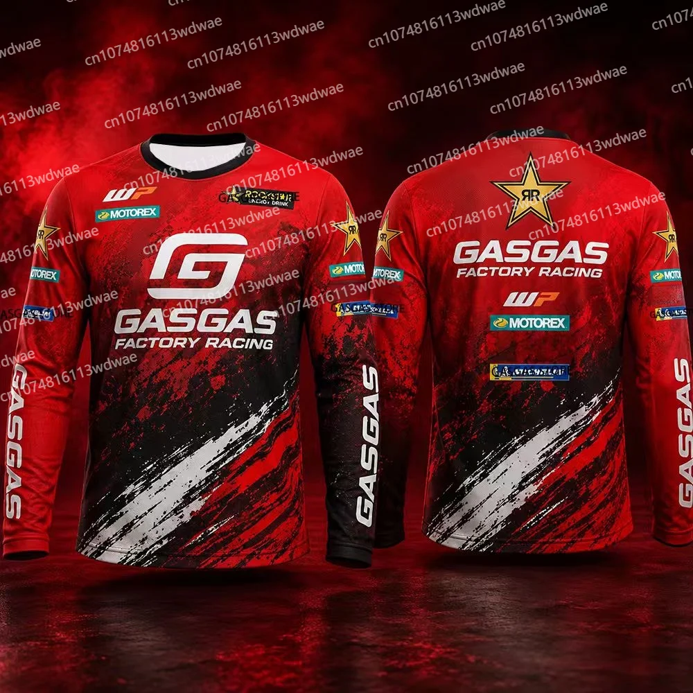 2026 Fahrrad-Riding-Anzug GASGAS Motorrad-Renn-Motocross-T-Shirt Schnelltrocknend Herren Langarm-Oberteil Motorrad-Enthusiasten-Kostüm