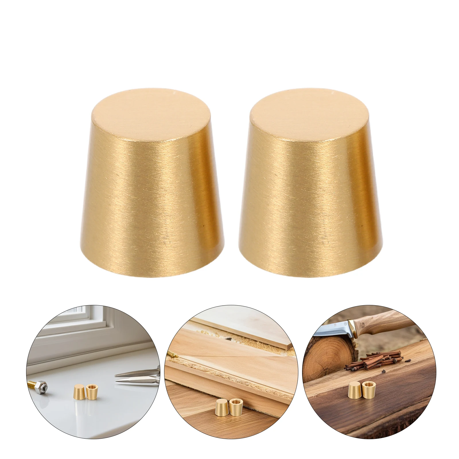 

10pcs Brass Tray Feet 15Mm Pure Conical Wood Cutting Board Riser For Kitchen Furniture Display Jewelry Box Brass