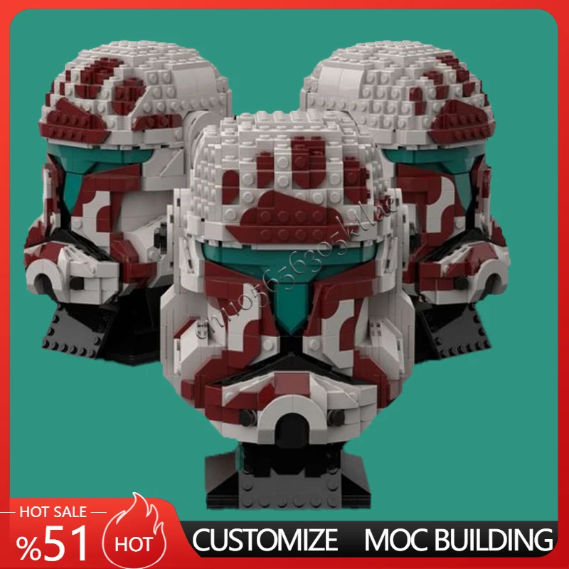 

863PCS Star Plan MOC Helmet Clone Commando Sev Model DIY Custom Puzzle Architecture Education Assembly Model Birthday Xmas Toys