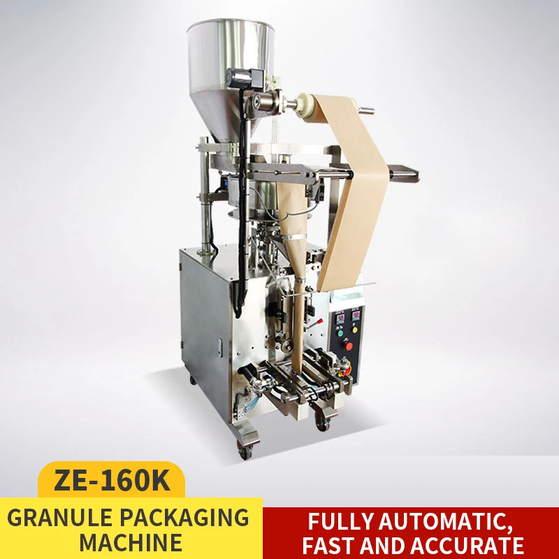 ZE-160K Bulk Rainbow Sugar Automatic Packing Machine 1-500g Candy Granule Back-sealing Bag Automatic Packing Machine 220V