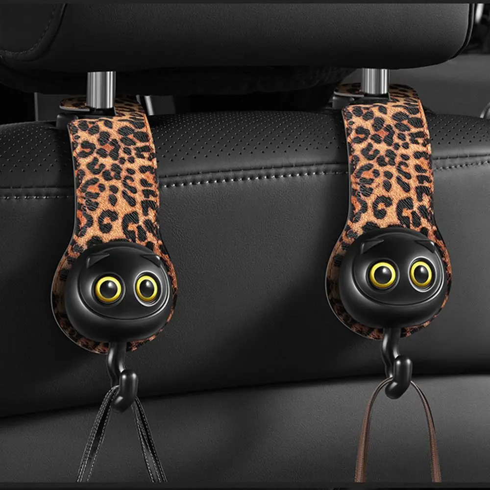 Gancho para asiento trasero de coche Blink Cat, ganchos colgantes para asiento de coche, ganchos ocultos para reposacabezas, cuero de microfibra ABS, accesorios de Interior de coche