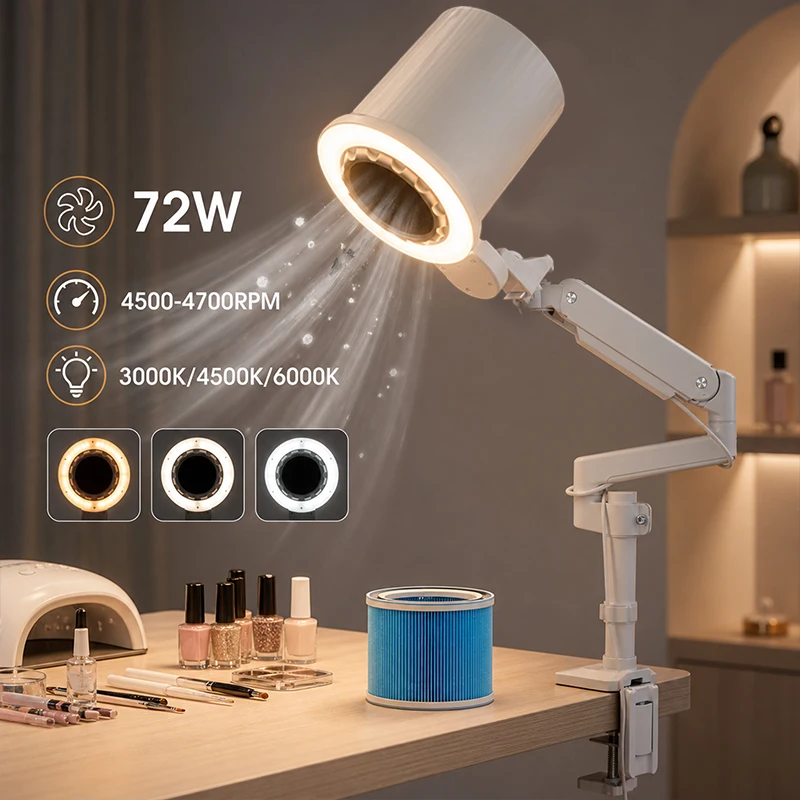 2028 S Beauty Salon Equipment Manicure Desk Lamp Overhead Hood Pedicure Nail Dust Collector for Beauty Salon Dental Lab